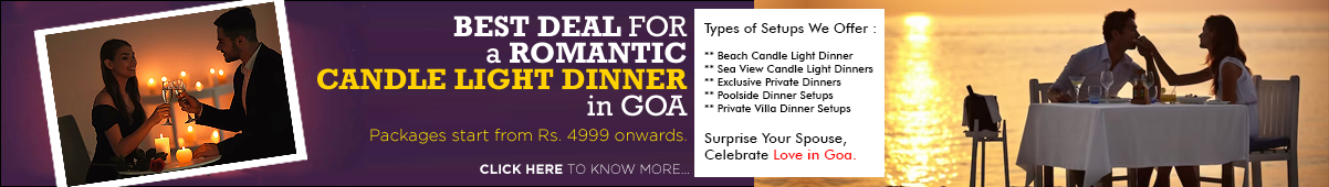 Candle Light Dinner for Couples in Goa, Romantic Dinner Packages in Goa